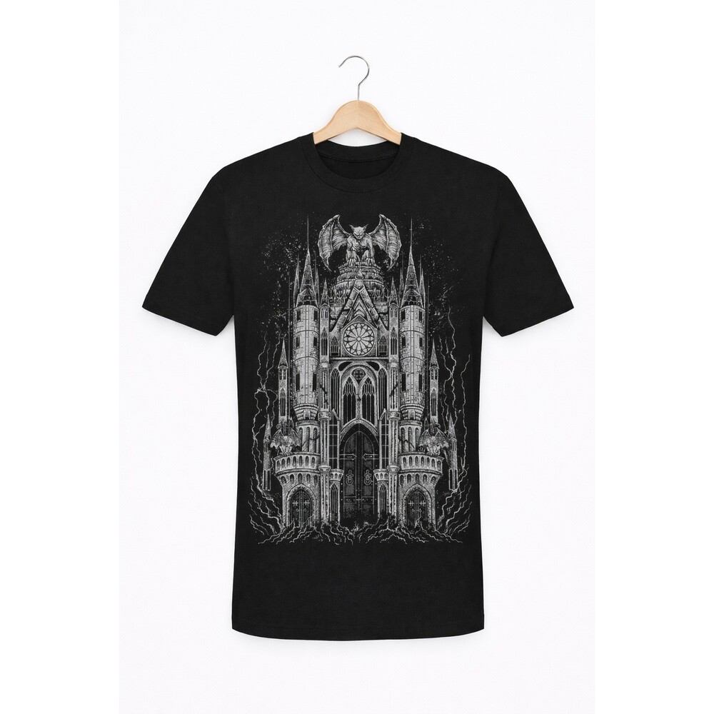 Vampire Freaks T Shirt Black Mens Small Gargoyle Cathedral Gothic Goth NWT CR80